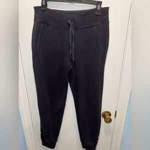 Lululemon City Sweat Joggers Womens 8 Black Fleece Tapered Lounge Pants